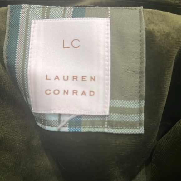 LC Lauren Conrad Women Faux Suede Green Jacket L - Picture 3 of 3